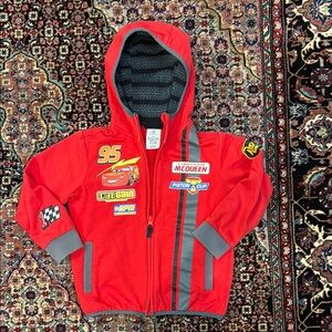Disney Cars Lightening McQueen Zipped Cotton Hoodie